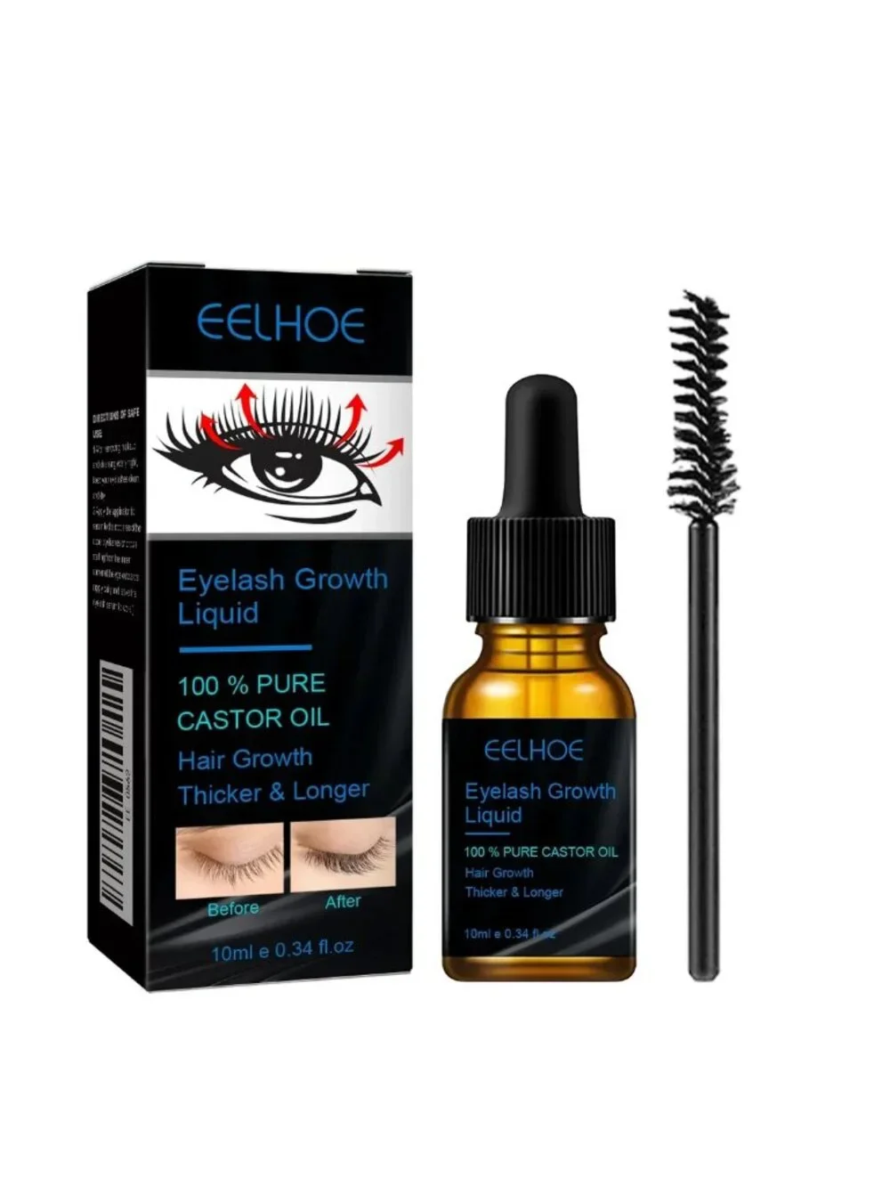Eyebrows Natural Thick Slender Curl Curl Moist Natural Castor Oil